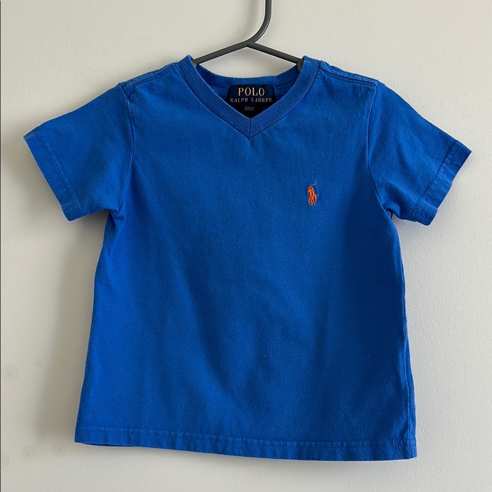 POLO Ralph Lauren Boy’s Blue V-Neck Short Sleeve Tee
